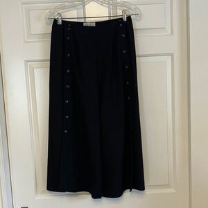 Elegant Black Wide Leg Gaucho Pants